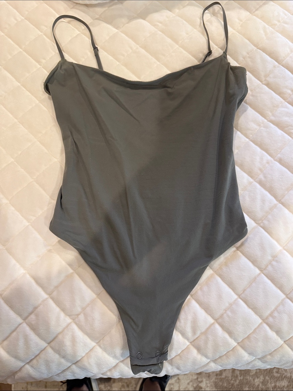 SKIMS Olive Green Scoop Neck Bodysuit